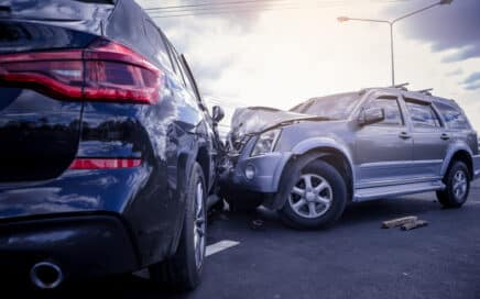 Two destroyed cars in a car accident in Las Cruces.