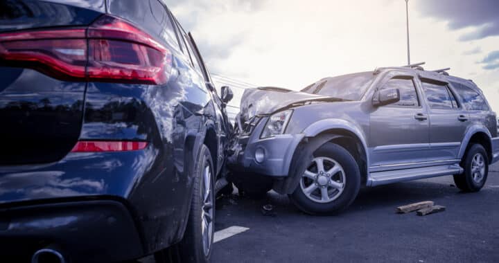 Two destroyed cars in a car accident in Las Cruces.